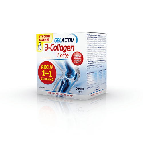 Gelactiv 3-collagen forte 60 + 60 kapsúl ZADARMO v zľave