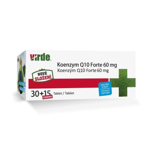 Zľava na VIRDE Koenzým Q10 forte 60 mg 30 + 15 tabliet ZADARMO VIRDE Koenzým Q10 forte 60 mg 30 + 15 tabliet ZADARMO v zľave