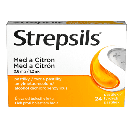 STREPSILS Med a citrón 24 tvrdých pastiliek v zľave