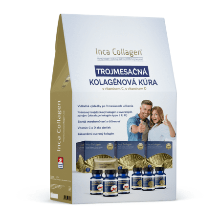 INCA COLLAGEN Trojmesačná kolagénová kúra + vitamín C&D set v zľave