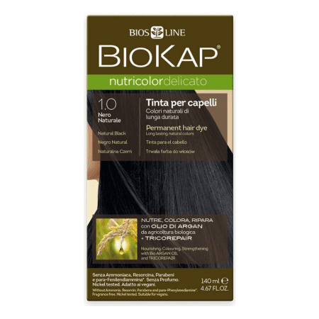 Zľava na BIOKAP Nutricolor delicato farba na vlasy 1.0 prirodzená čierna 140 ml BIOKAP Nutricolor delicato farba na vlasy 1.0 prirodzená čierna 140 ml v zľave