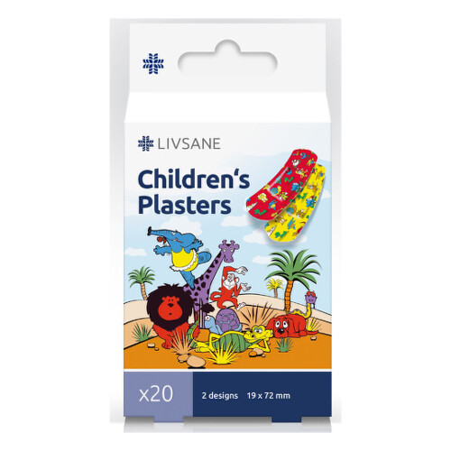 LIVSANE Náplasti detské prúžky zvieratká 19×72 mm 20 ks