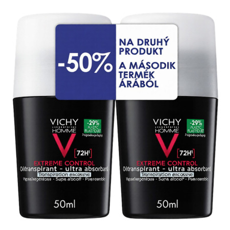 VICHY Homme extreme control 72H DUO dezodorant proti extrémnemu poteniu roll-on 1 x 1 set