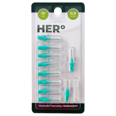 HERBADENT HERo Electra medzizubná kefka zelená 0,9 mm 10 ks