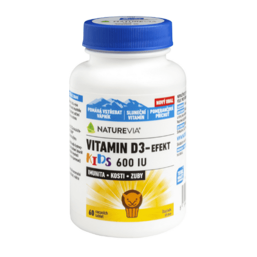 NATUREVIA Vitamín D3-effekt kids 600 I.U. 60 ks v zľave