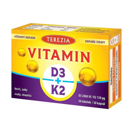 TEREZIA Vitamín d3 2000 iu + k2 120 µg 30 kapsúl v zľave