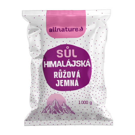 ALLNATURE Himalajská soľ ružová jemná 1000 g v zľave