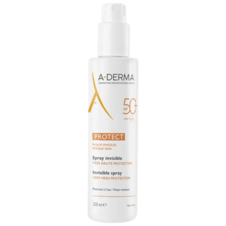 A-DERMA Protect transparentný sprej SPF 50+ 200 ml v zľave
