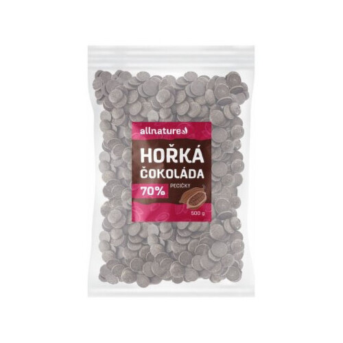 ALLNATURE Horká čokoláda 70% lupienky 500 g v zľave