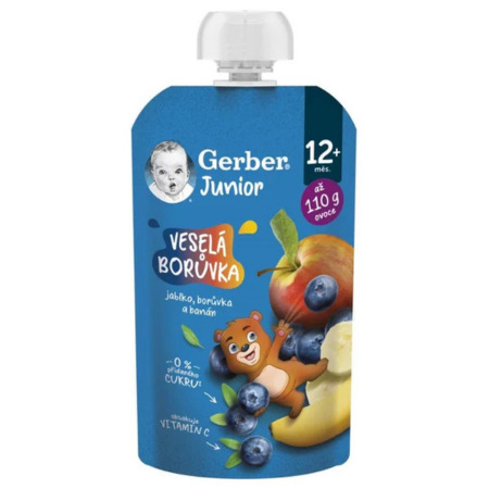 GERBER Junior kapsička veselá čučoriedka od ukonč. 12. mesiaca 110 g v zľave
