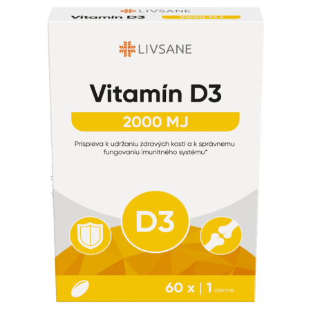 LIVSANE Vitamín D3 2000 IU 60 kapsúl