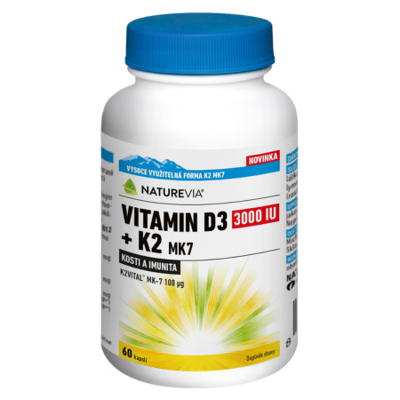NATUREVIA Vitamín D3 3000 IU + K2 MK7 60 kapsúl v zľave